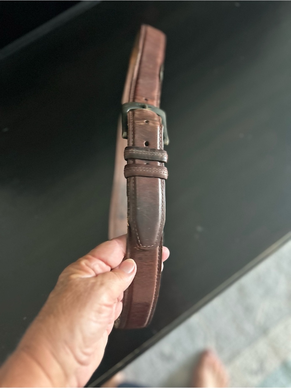 Columbia Men's Brown Leather Belt - Classic Adjustable Strap